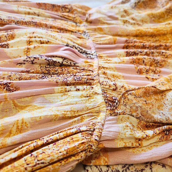 Gigio USA Mauve Paisley Print Dress Flutter Sleeves | Boho & Fairycore | Size S - Picture 11 of 16